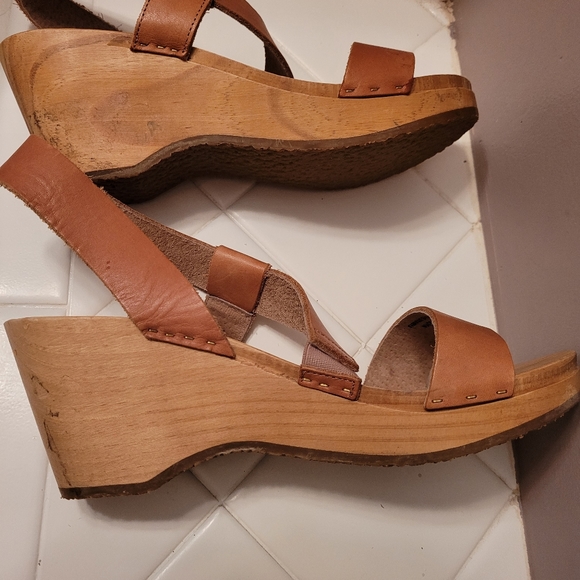 Free People leather strapped wedged sandals size 40 - Picture 3 of 12